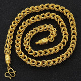 OMHXFC European Man Male Party Wedding Gift Dragon Real 24KT Chain Necklace NL38