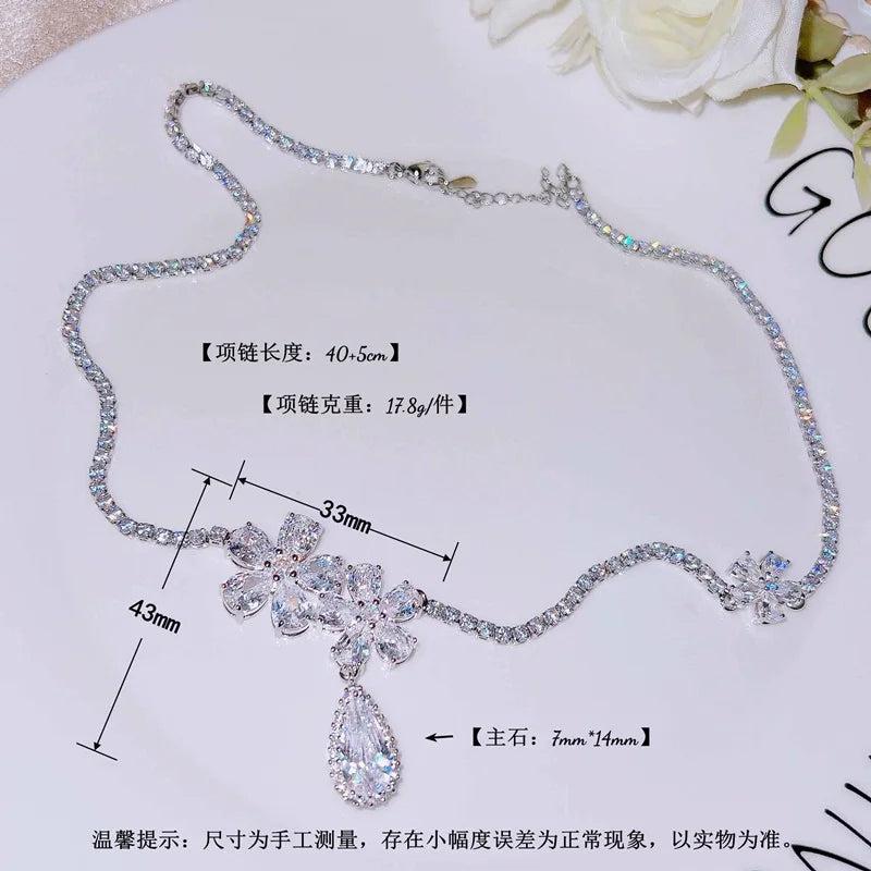 European Zircon Necklace for Bride Wedding Party