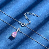 925 Silver Diamond Gemstone Pendant Necklace 18K Plated Jewelry