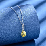 925 Silver Diamond Gemstone Pendant Necklace 18K Plated Jewelry
