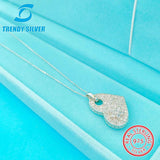 Micro Inlaid Zircon 925 Sterling Silver Pendant Necklace
