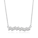 925 Silver Diamond Gemstone Pendant Necklace 18K Plated