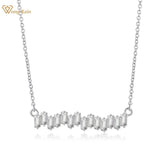 925 Silver Diamond Gemstone Pendant Necklace 18K Plated