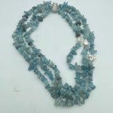 3strds Green Pearl Necklace with Nucleated Pearl