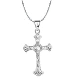 Vintage Sterling Silver Cross Pendant Necklace