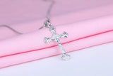 Vintage Sterling Silver Cross Pendant Necklace