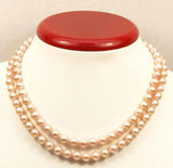 Natural Freshwater Pearl Necklace 8-9mm AA 2 Rows