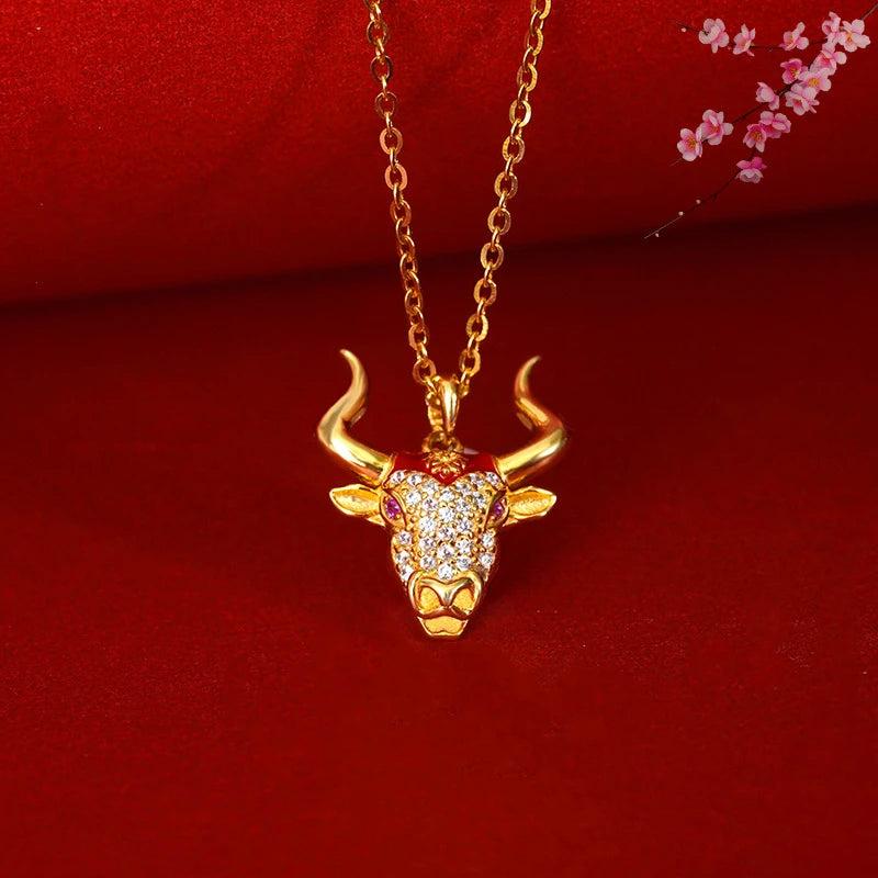 925 Silver Bullfight Necklace Animal Jewelry Bull Head Necklaces