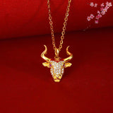 925 Silver Bullfight Necklace Animal Jewelry Bull Head Necklaces