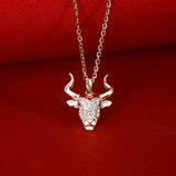 925 Silver Bullfight Necklace Animal Jewelry Bull Head Necklaces