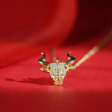 925 Silver Bullfight Necklace Animal Jewelry Bull Head Necklaces