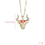925 Silver Bullfight Necklace Animal Jewelry Bull Head Necklaces