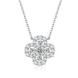 Plated Clover Sapphire Gemstones Necklace 925 Sterling Silver