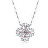 Plated Clover Sapphire Gemstones Necklace 925 Sterling Silver