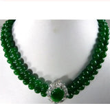 Elegant 8mm Green Jade Wedding Pendant Necklace
