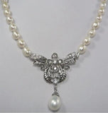 Elegant Pearl Necklace with 18KGP Pendant