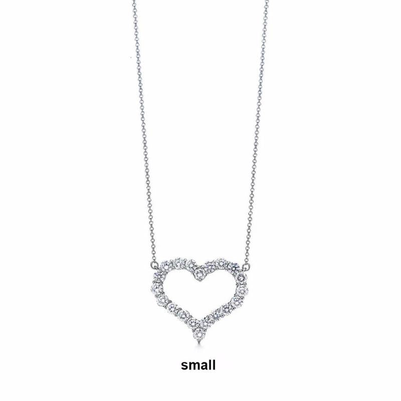 925 Sterling Silver Heart-shaped Necklace with Engraved Design