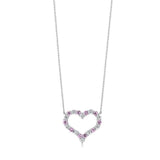 925 Sterling Silver Heart-shaped Necklace with Engraved Design
