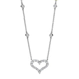 925 Sterling Silver Heart-shaped Necklace with Engraved Design