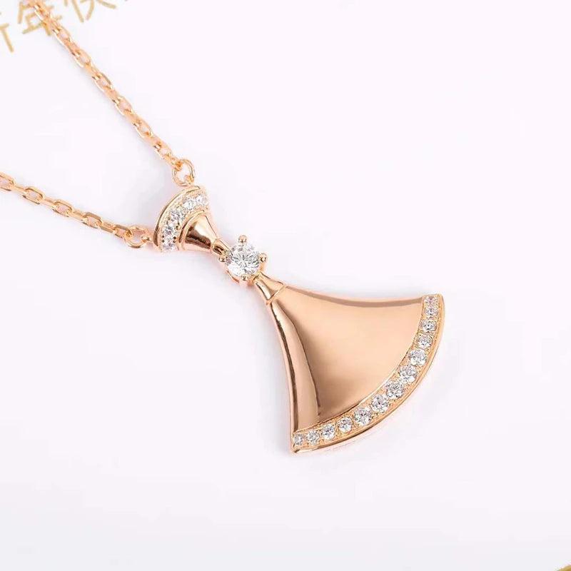 925 Sterling Silver Small Skirt Pendant Necklace