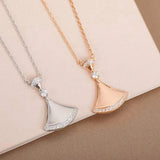 925 Sterling Silver Small Skirt Pendant Necklace