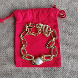 Electroplating 925 Silver Pearl Chains Necklace 14 K Jewelry Gift