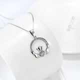 Friendship Love Heart Gemstone Claddagh Celtic Pendant Necklace