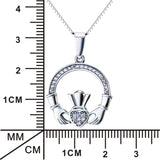 Friendship Love Heart Gemstone Claddagh Celtic Pendant Necklace