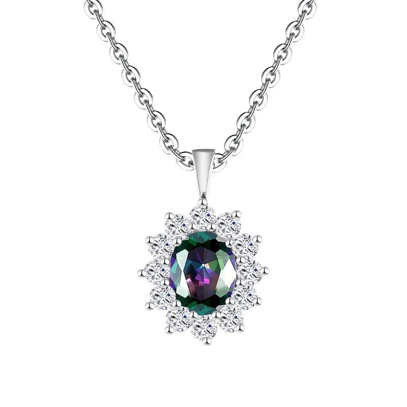 S925 Sparkling Zircon Pendant Necklace for Women - High Party Gemstone Jewelry