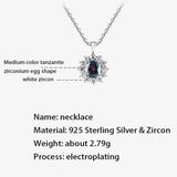 S925 Sparkling Zircon Pendant Necklace for Women - High Party Gemstone Jewelry