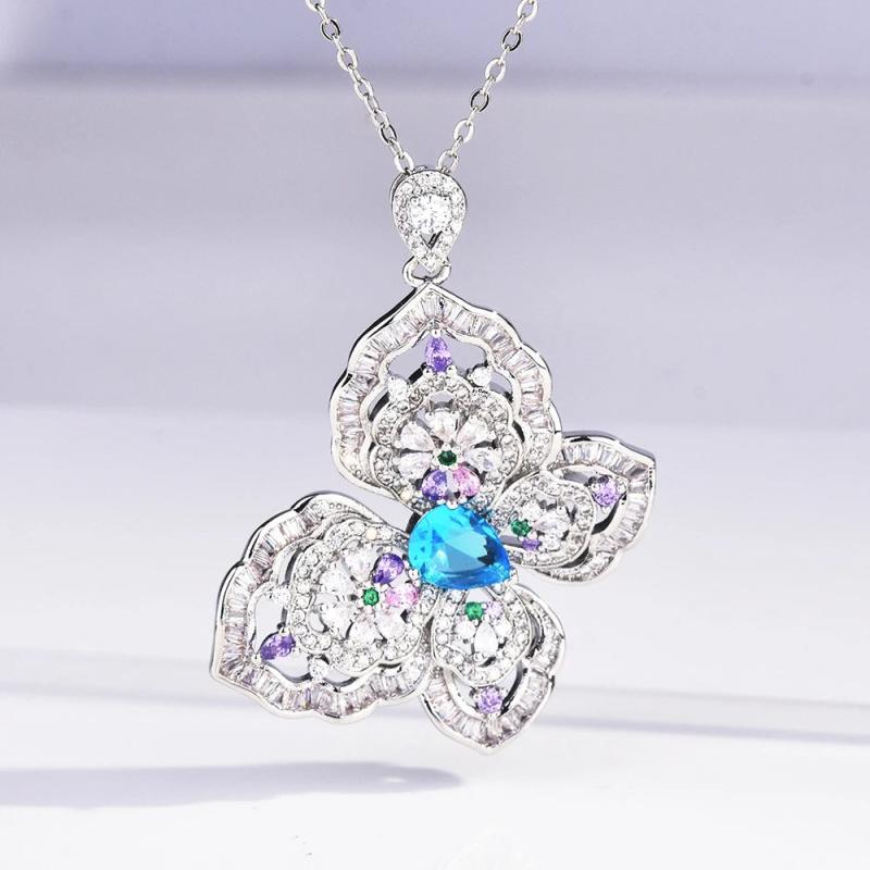 Butterfly Zircon Necklace for Women - Holiday Party Gift