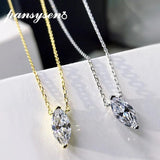 925 Silver Marquise Cut Moissanite Diamond Pendant Necklace