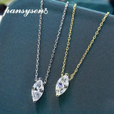 925 Silver Marquise Cut Moissanite Diamond Pendant Necklace