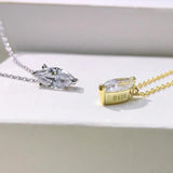 925 Silver Marquise Cut Moissanite Diamond Pendant Necklace