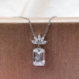 925 Sterling Silver Moissanite Diamond Pendant Necklace