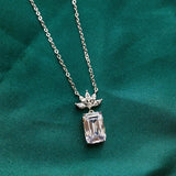 925 Sterling Silver Moissanite Diamond Pendant Necklace