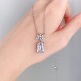 925 Sterling Silver Moissanite Diamond Pendant Necklace