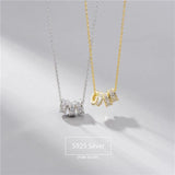 Sterling Silver Necklace with Zircon Pendant for Women