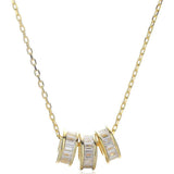 Sterling Silver Necklace with Zircon Pendant for Women