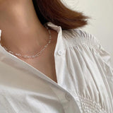 S925 Sterling Silver Circles Necklace Choker Boho Chain Collier Femme Kolye