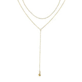 S925 Silver Multilayer Bead Long Chain Necklace