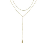 S925 Silver Multilayer Bead Long Chain Necklace