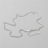 925 Sterling Silver Multilayer Bright Chain Necklace for Women