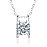 0.5ct D Moissanite Necklace Pendant 925 Silver Women Gift