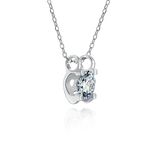 0.5ct D Moissanite Necklace Pendant 925 Silver Women Gift
