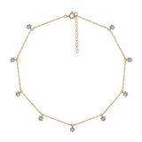 S925 Sterling Silver Zircon Collarbone Chain Necklace