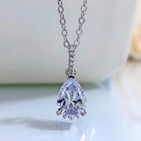 S925 Silver Necklace Water Drop Pendant Clavicle Chain