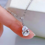 S925 Silver Necklace Water Drop Pendant Clavicle Chain