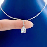 S925 Silver Necklace Water Drop Pendant Clavicle Chain