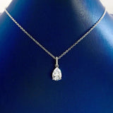 S925 Silver Necklace Water Drop Pendant Clavicle Chain